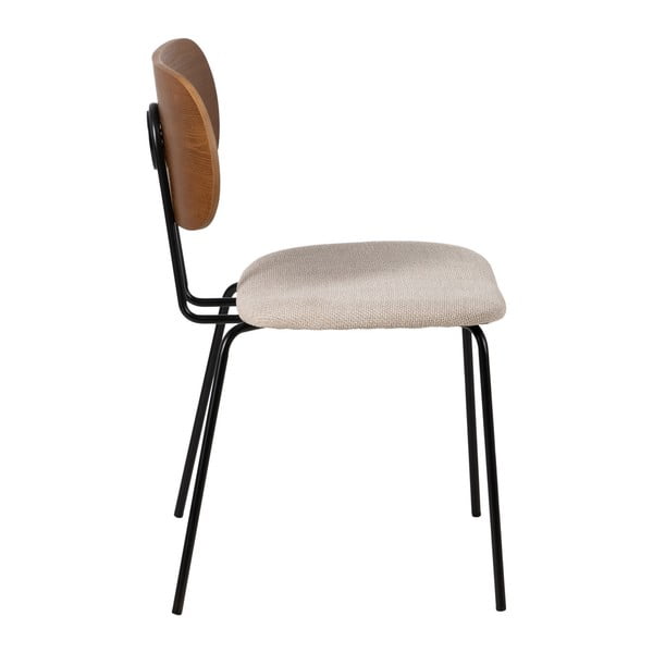 Hnědo-krémové jídelní židle v sadě 4 ks Cleo – Ixia-image-2