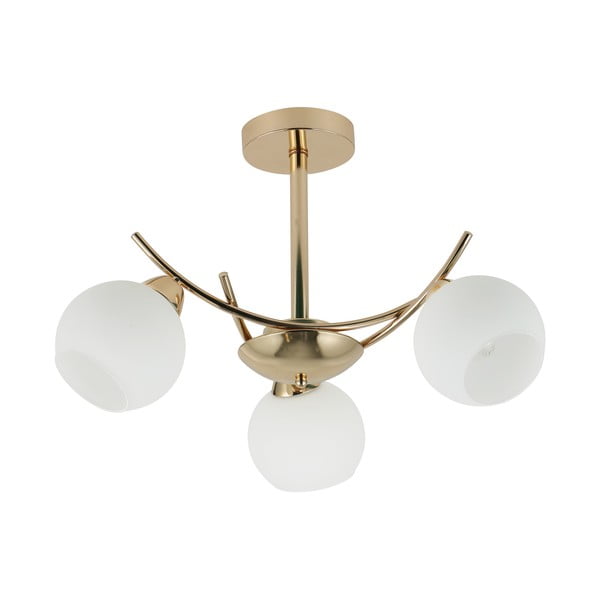 Stropní svítidlo se skleněným stínidlem v bílo-zlaté barvě 36x52 cm Amos – Candellux Lighting