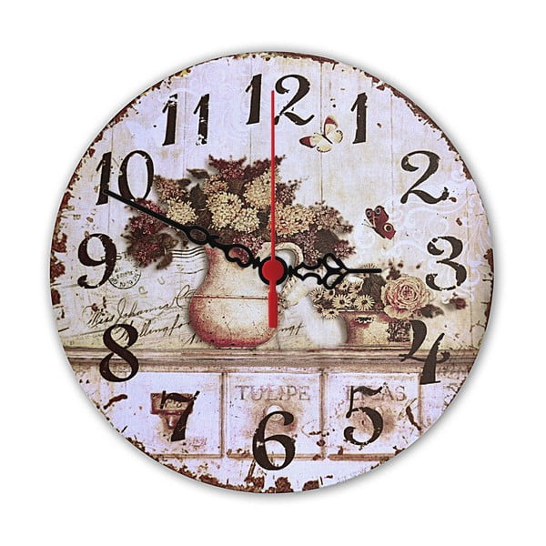 Nástěnné hodiny Floral, 30 cm
