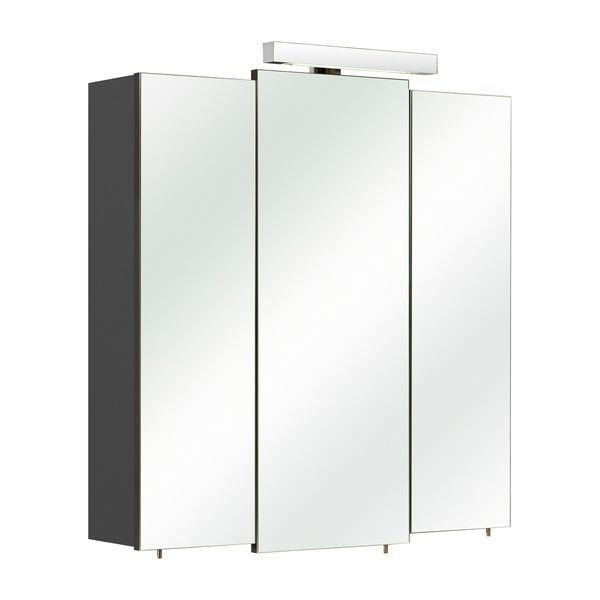 Tmavě šedá závěsná koupelnová skříňka se zrcadlem  83x73 cm Set 311 - Pelipal