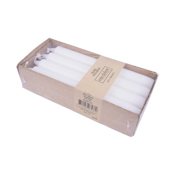 Sada 8 bílých dlouhých svíček Ego Dekor ED, doba hoření 7 h-image-2