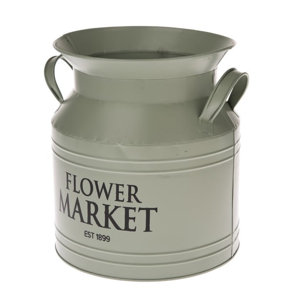 Zelený kovový květináč Dakls Flower Market, ø 20 cm
