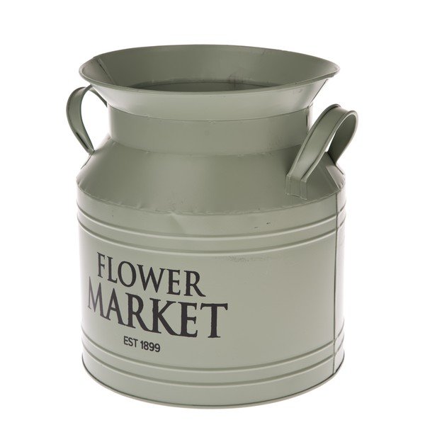 Zelený kovový květináč Dakls Flower Market, ø 20 cm