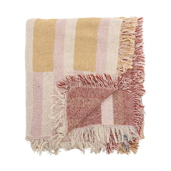 Hnědá deka z recyklované bavlny 130x160 cm Lane – Bloomingville-image-3