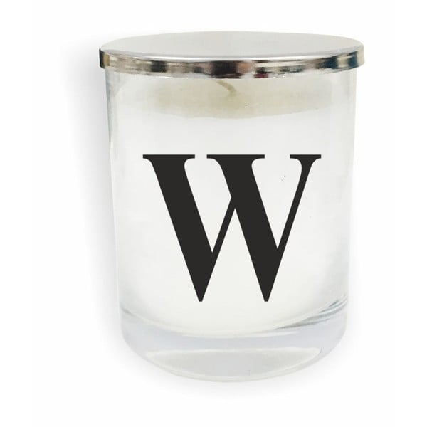 Bílo-černá svíčka North Carolina Scandinavian Home Decors Monogram Glass Candle W