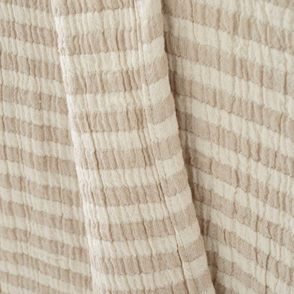 Bavlněná deka v přírodní barvě 150x200 cm Cotton Muslin Stripe – Bianca-image-3