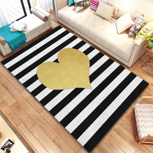 Koberec Homefesto Digital Carpets Heart Amarillo, 140 x 220 cm