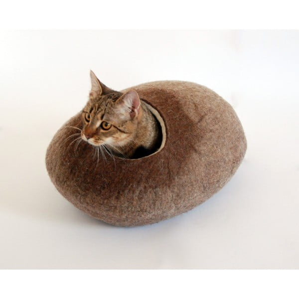 Plstěný pelíšek pro kočku Ulita brown