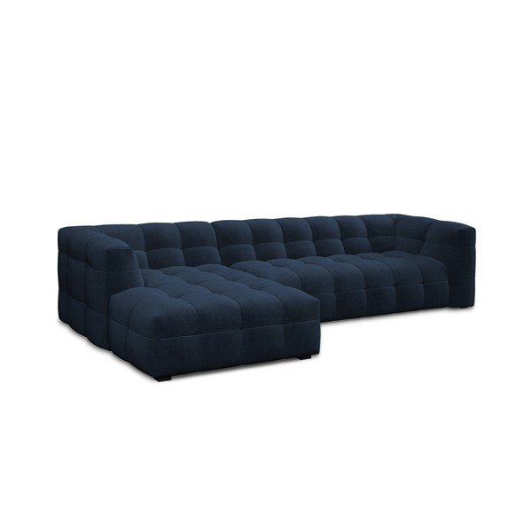 Modrá sametová rohová pohovka Windsor & Co Sofas Vesta, levý roh-image-3