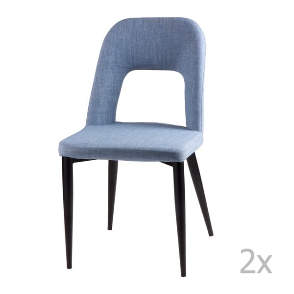 Sada 2 světle modrých jídelních židlí sømcasa Anika