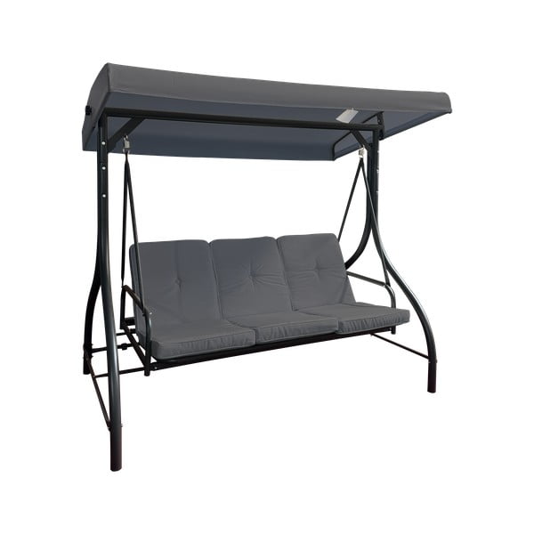 Šedá kovová zahradní houpačka Paris – Rojaplast-image-2