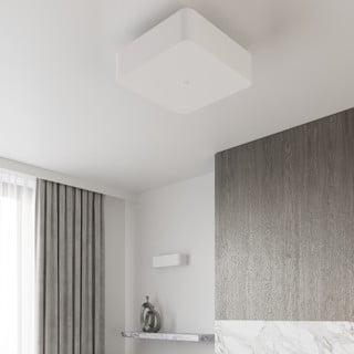 Bílé stropní svítidlo se skleněno-textilním stínidlem 45x45 cm Kortez – Nice Lamps