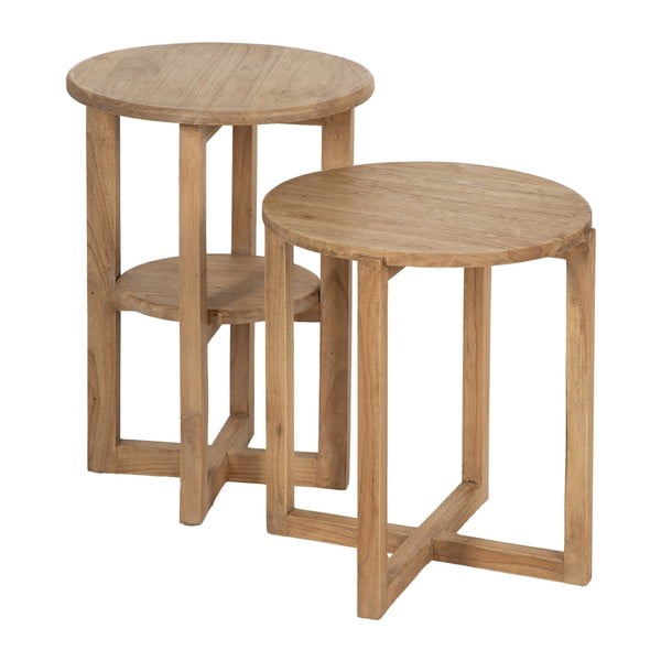 Kulatý odkládací stolek z masivu mindi ø 40 cm Dala – Ixia-image-2