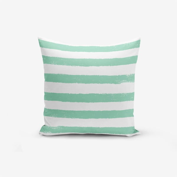 Povlak na polštář s příměsí bavlny Minimalist Cushion Covers Su Green Striped Modern, 45 x 45 cm