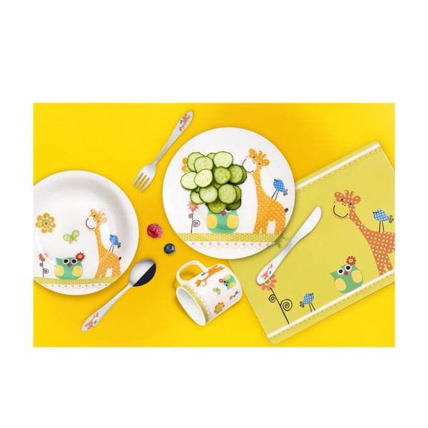 3dílný dětský porcelánový jídelní set Orion Giraffe-image-1