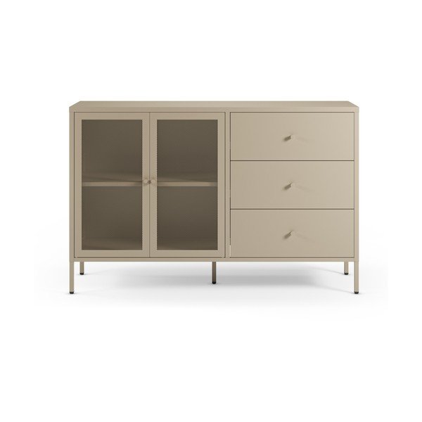 Krémová kovová komoda 140x90x40 cm Fayna – Marckeric