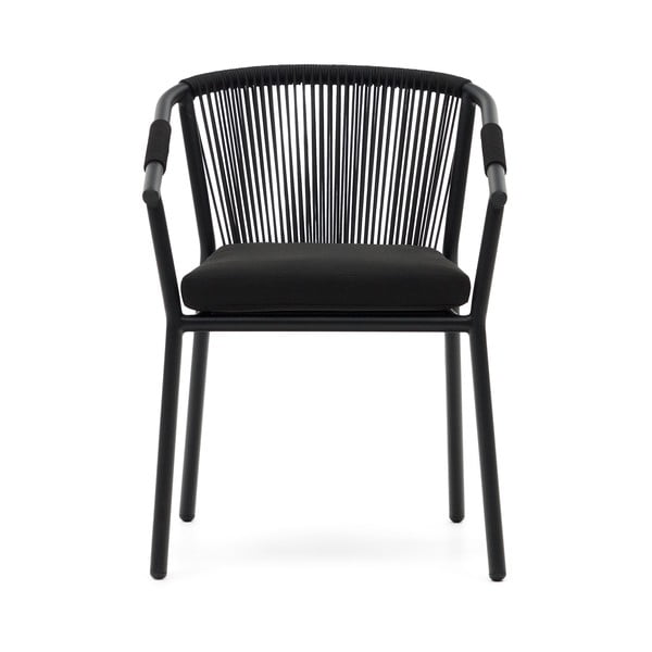 Černá kovová zahradní židle Xelida – Kave Home-image-1