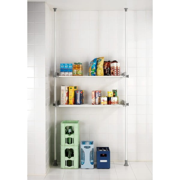 Bílý kovový koupelnový regál 120x300 cm Herkules – Wenko-image-1