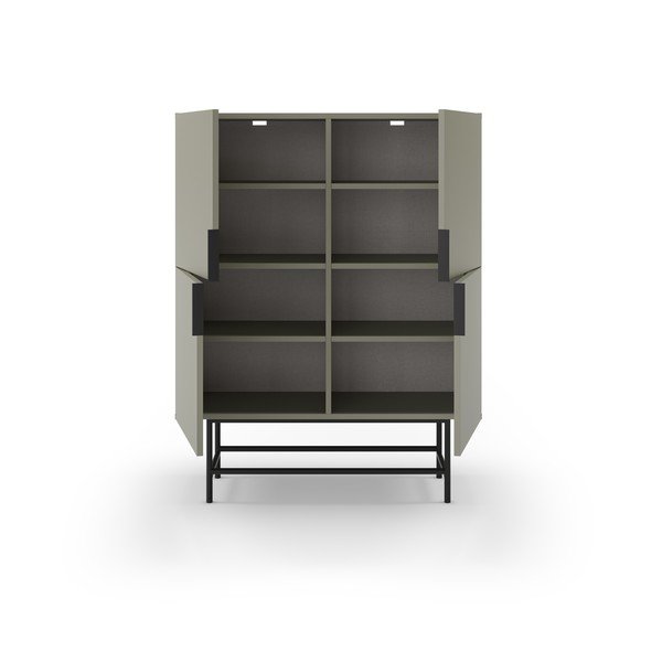 Zelenošedá skříňka 100x128 cm Eldia – Marckeric-image-2