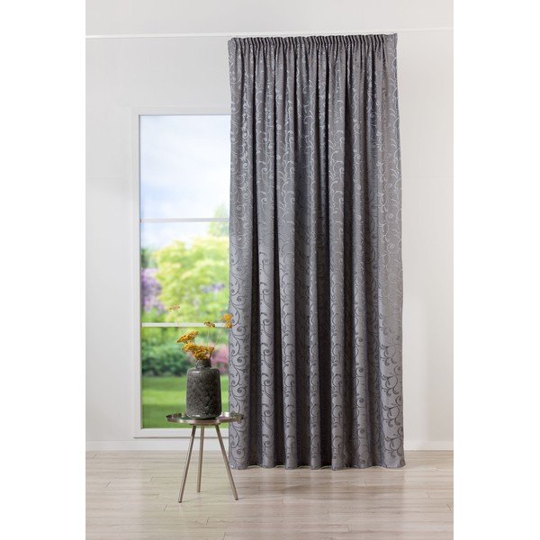Šedý závěs z žakáru 210x245 cm Glory – Mendola Fabrics-image-1