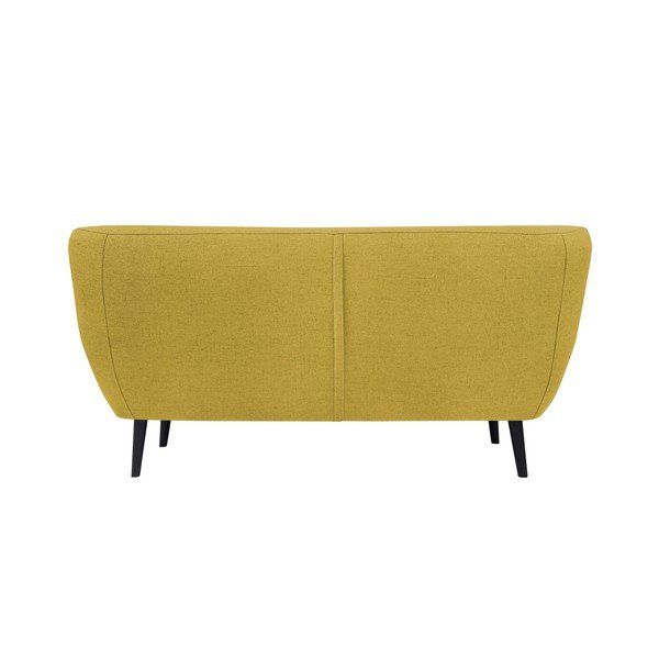 Žlutá dvoumístná pohovka s hnědými nohami Mazzini Sofas Piemont-image-3