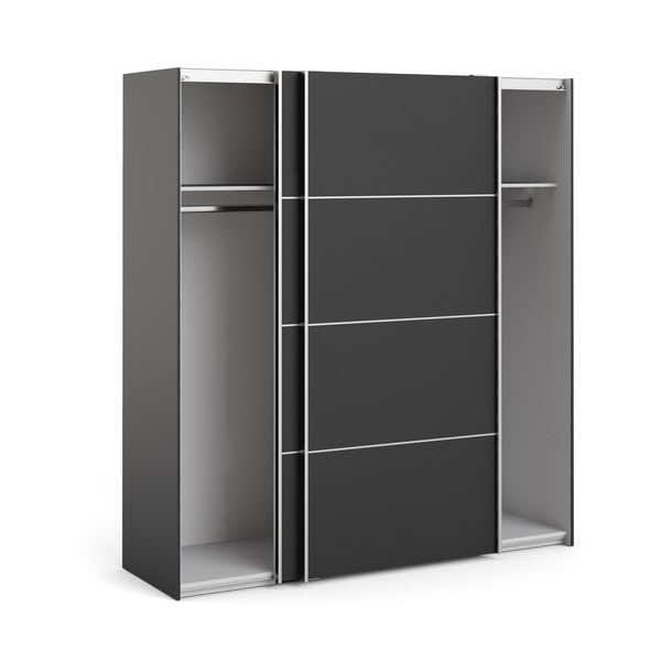 Černá šatní skříň s posuvnými dveřmi 182x202 cm Verona - Tvilum-image-4