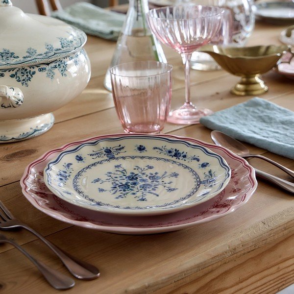 Modrý/béžový dezertní  talíř z kameniny ø 21 cm Vila – Costa Nova-image-4