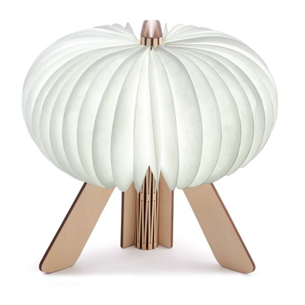 Hnědo-bílá skládací stolní lampa Gingko Space Maple