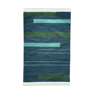 Tmavě modrý oboustranný venkovní koberec z recyklovaného plastu Green Decore Marlin, 90 x 150 cm