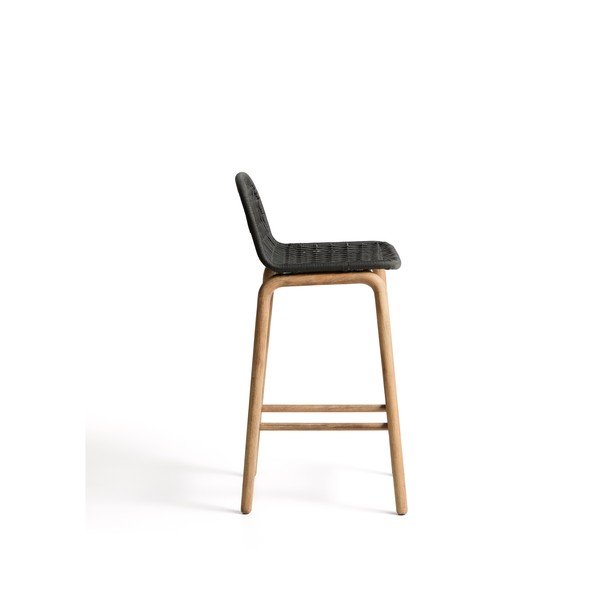 Tmavě šedá dřevěná zahradní barová židle Alipa – Kave Home-image-4
