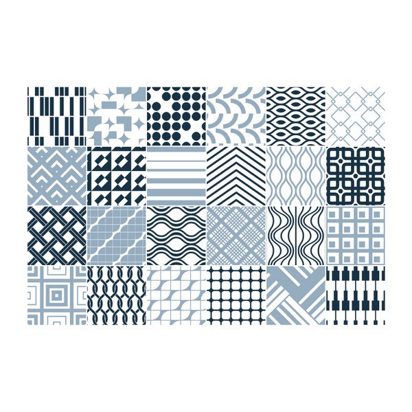Sada 24 nástěnných samolepek Ambiance Wall Decal Scandinavian Tiles Kiev, 10 x 10 cm-image-2
