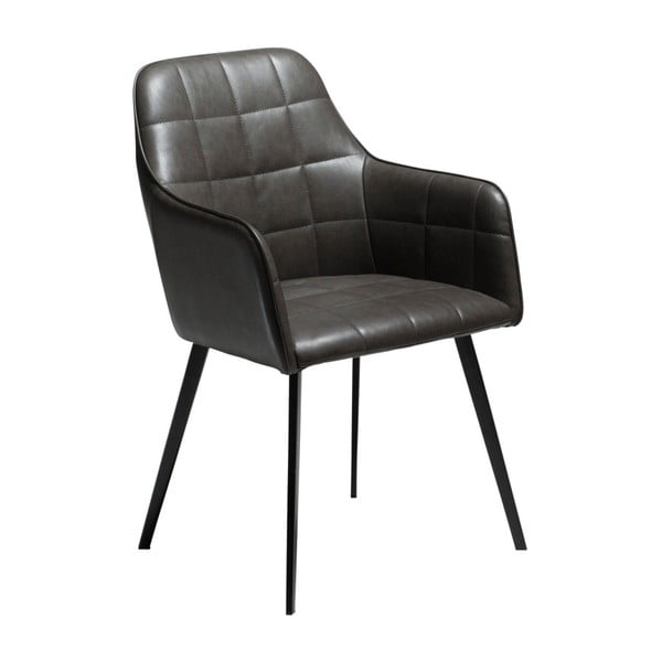 Tmavě šedá koženková židle DAN-FORM Denmark Embrace Vintage