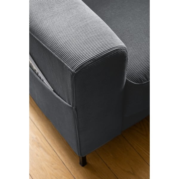 Tmavě šedé manšestrové křeslo Lofty Lilly – Miuform-image-4