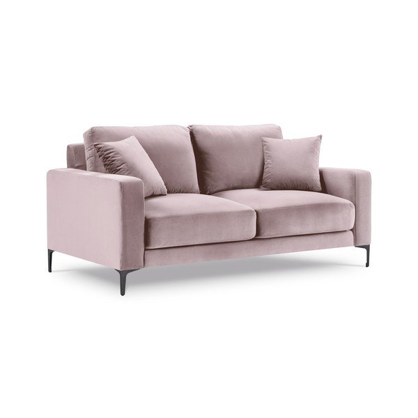 Růžová sametová pohovka Kooko Home Harmony, 158 cm-image-2
