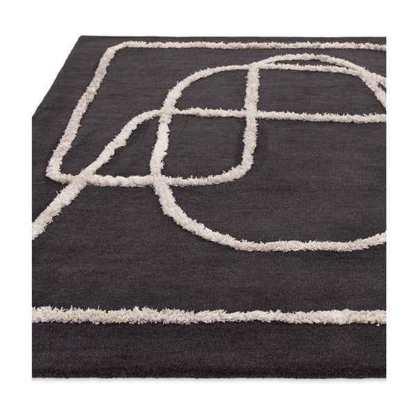 Černý ručně tkaný vlněný koberec 160x230 cm Matrix – Asiatic Carpets-image-3