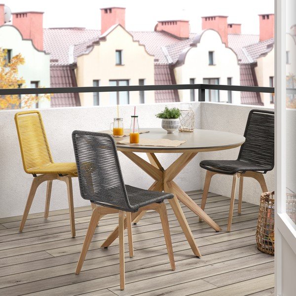 Jídelní stůl se světle šedou deskou Kave Home Glow, Ø 120 cm-image-3