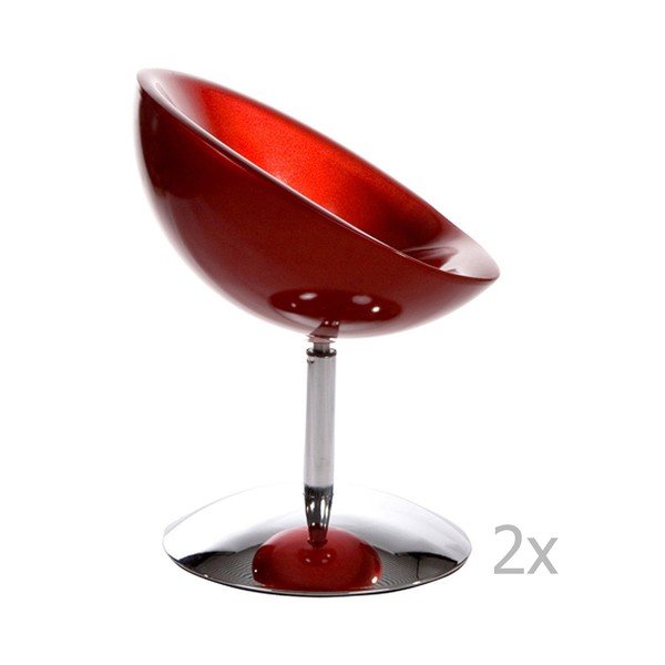 Sada 2 červených otočných křesel Kokoon Design Bowl