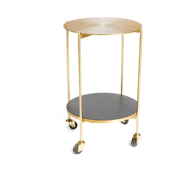 Servírovací stolek s kovovou konstrukcí ve zlaté barvě Simla Trolley
