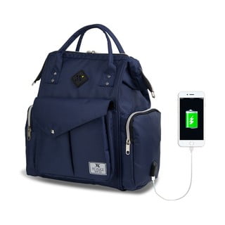Tmavě modrý batoh pro maminky s USB portem My Valice HAPPY MOM Baby Care Backpack