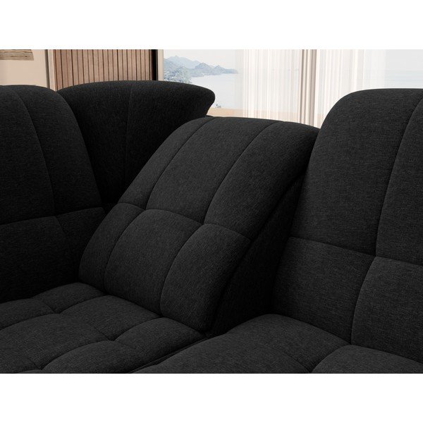 Černá rozkládací/s úložným prostorem rohová pohovka (levý roh/do L) Sado – ELTAP-image-1