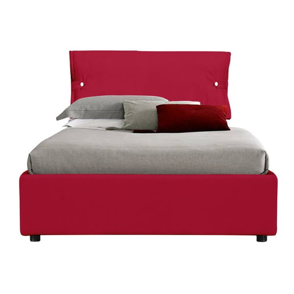 Červená jednolůžková postel s úložným prostorem 13Casa Feeling, 90 x 190 cm