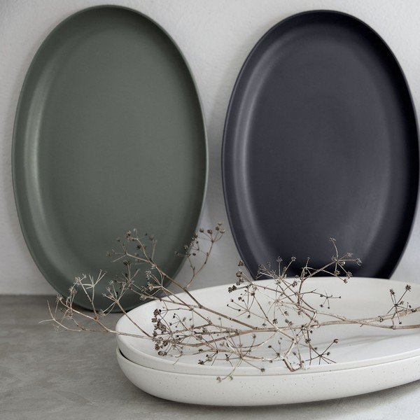 Světle zelený servírovací talíř z kameniny 32x20.5 cm Pacifica – Casafina-image-1