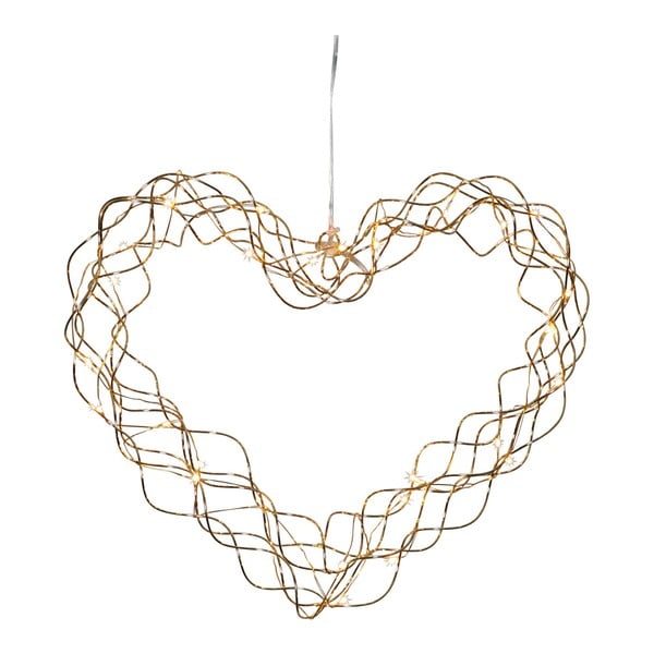 Závěsný svítící LED dekorace Best Season Curly Heart