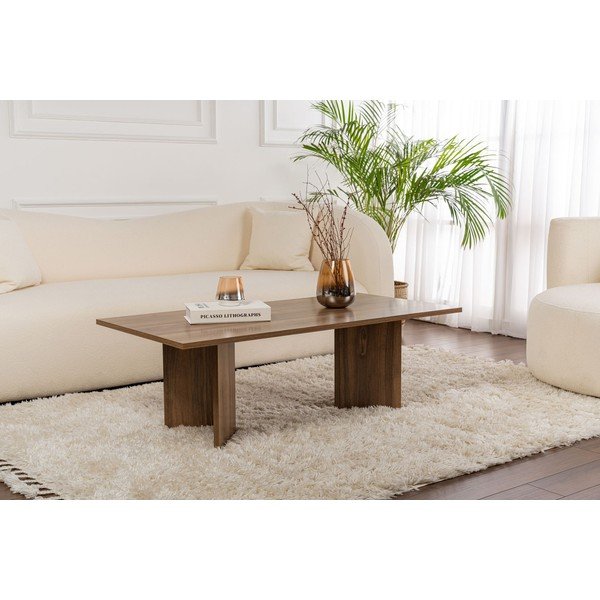 Tmavě hnědý konferenční stolek v dekoru ořechu 60x119 cm Sabin – Kalune Design-image-1