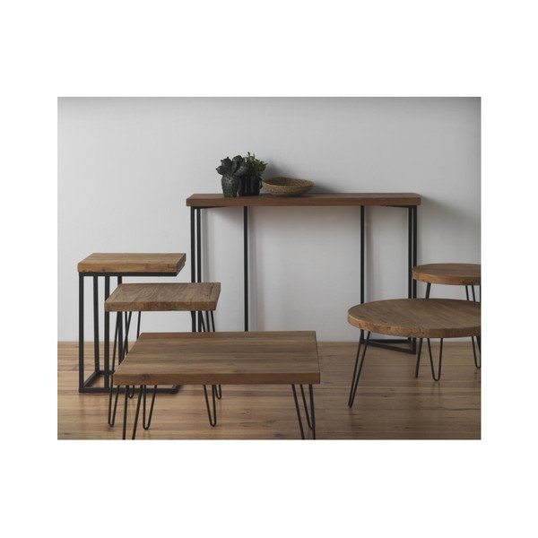 Konferenční stolek s deskou z jilmového dřeva Geese Camile, ⌀ 71 cm-image-1