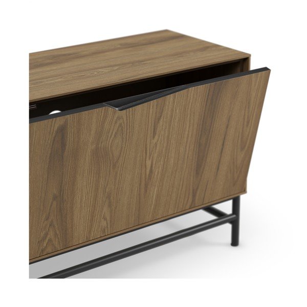 Černý/v přírodní barvě TV stolek v dekoru dubu 150x61x35 cm Aiden – Marckeric-image-4