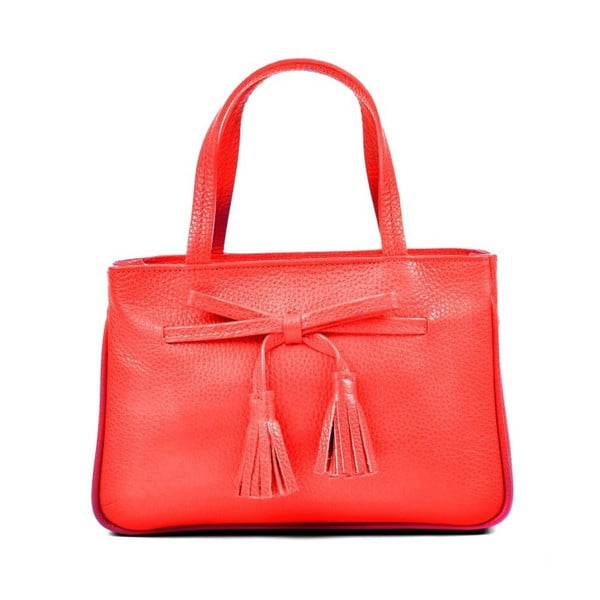 Červená kožená kabelka Carla Ferreri Muno Nero