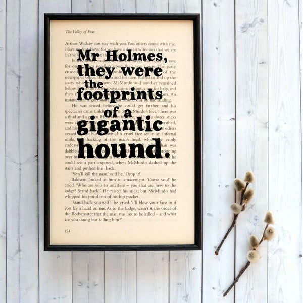 Plakát v dřevěném rámu Sherlock Holmes gigantic hound