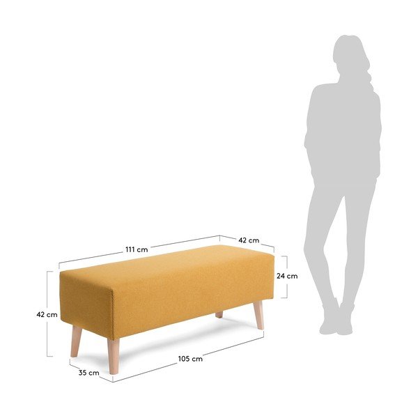 Žlutá lavice Kave Home Lydia-image-4