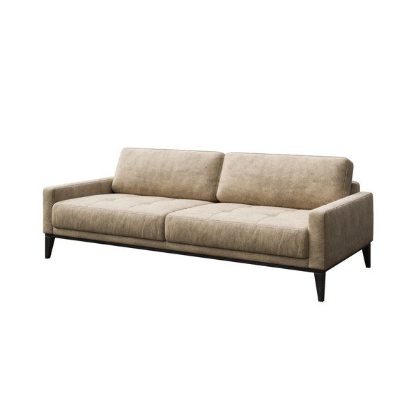 Béžová pohovka z imitace kůže MESONICA Musso Tufted, 210 cm-image-2